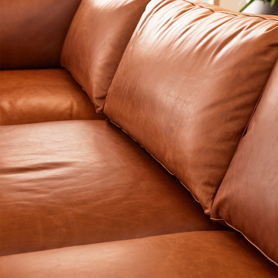 Haven Leather 2-Piece Bumper Chaise Sofa (274 cm)