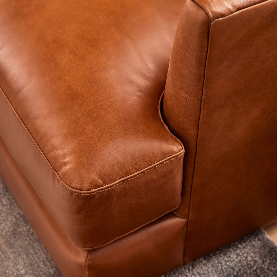 Haven Leather 2-Piece Bumper Chaise Sofa (274 cm)