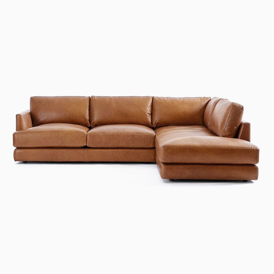 Haven Leather 2-Piece Bumper Chaise Sofa (274 cm)