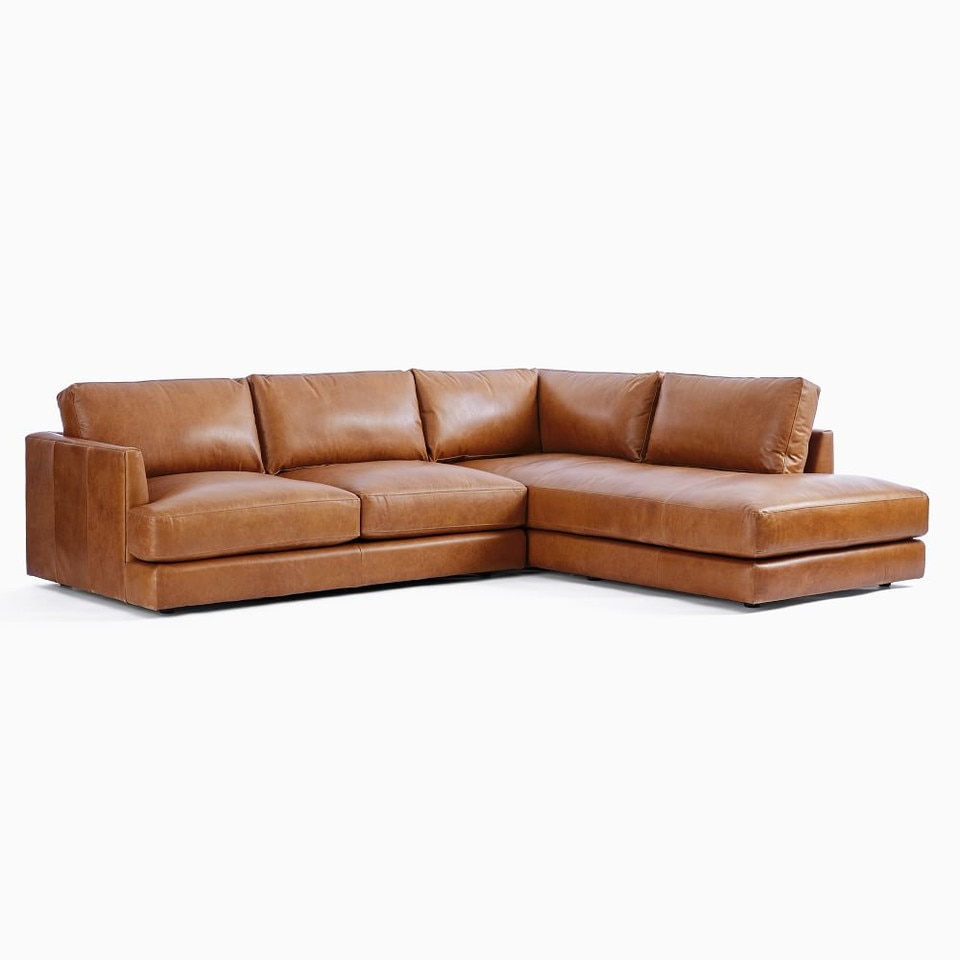 Haven Leather 2-Piece Bumper Chaise Sofa (274 cm)