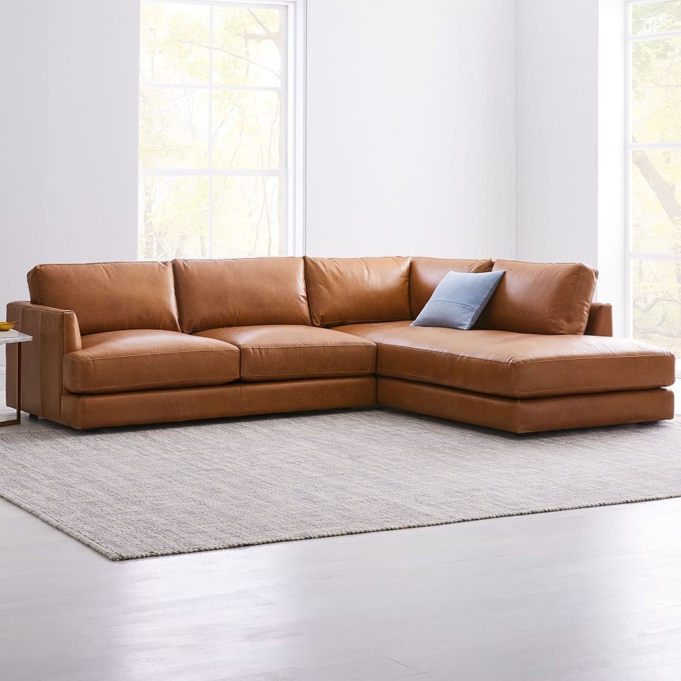 Haven Leather 2-Piece Bumper Chaise Sofa (274 cm)