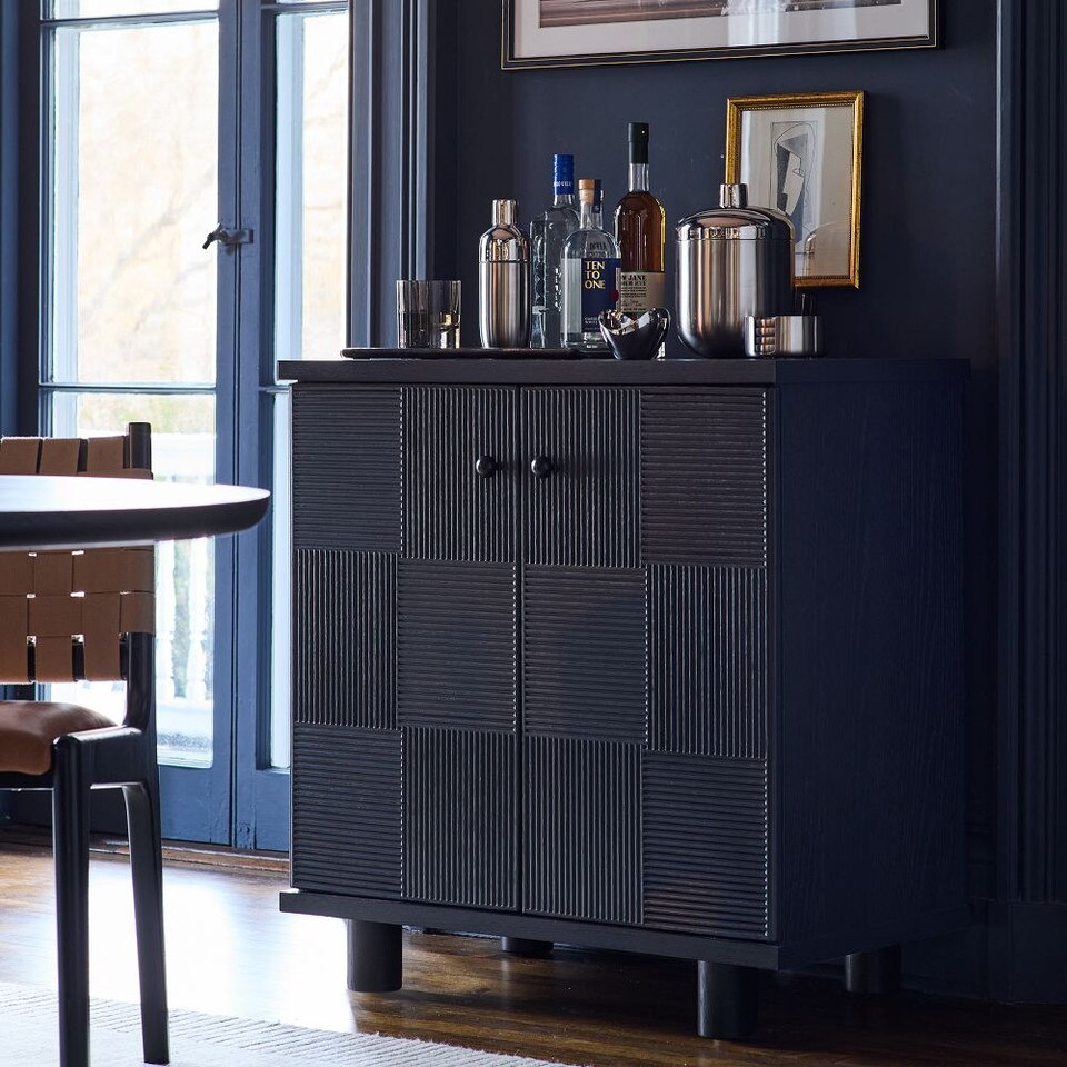 Hazel Pencil Reed Bar Cabinet (86 cm)