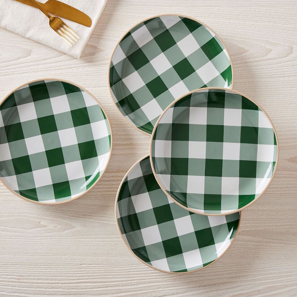 Heather Taylor Home Gingham Salad Plate (Set of 4)