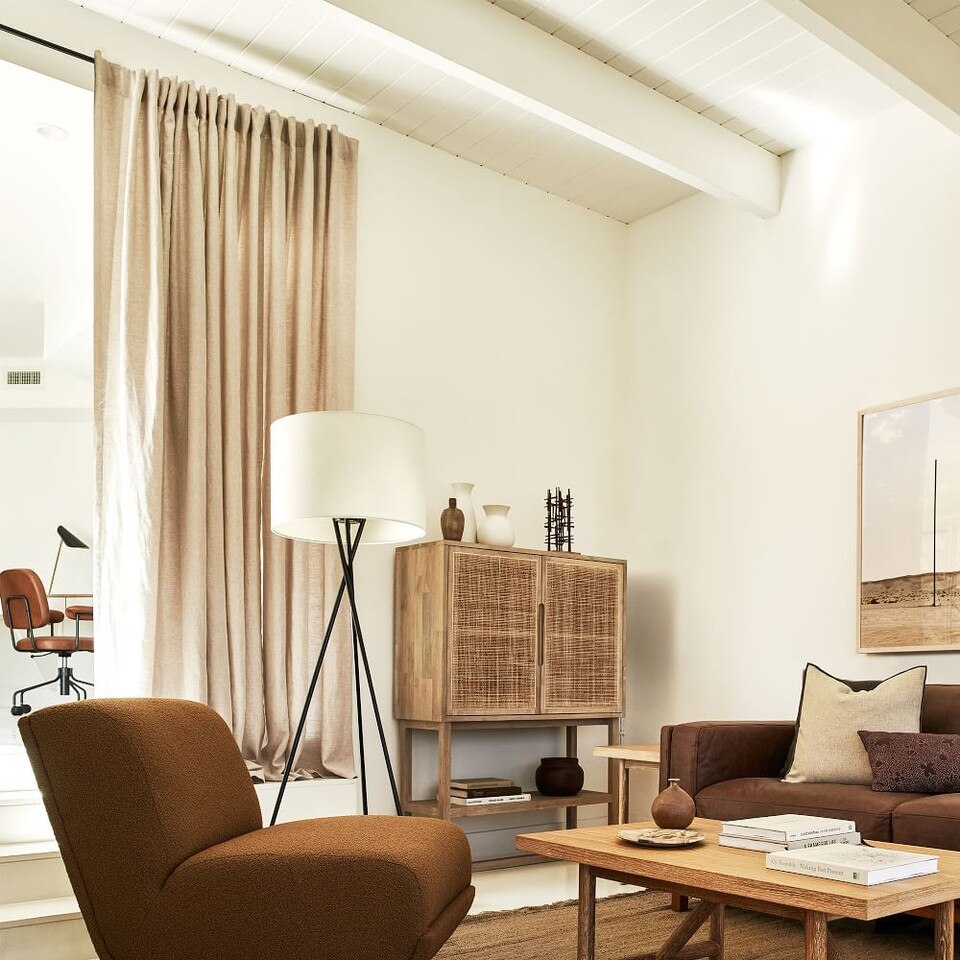 Textured Luxe Linen Curtain - Sand