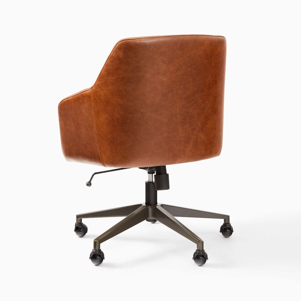Helvetica Leather Swivel Office Chair
