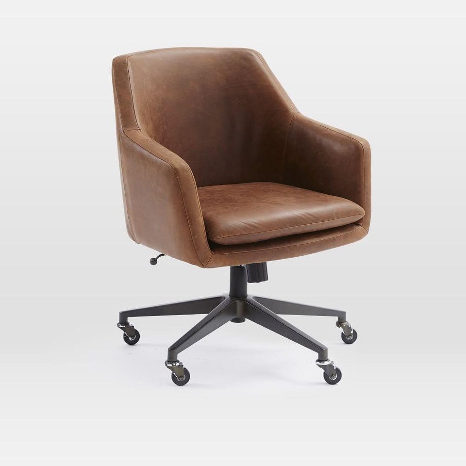 Helvetica Leather Swivel Office Chair