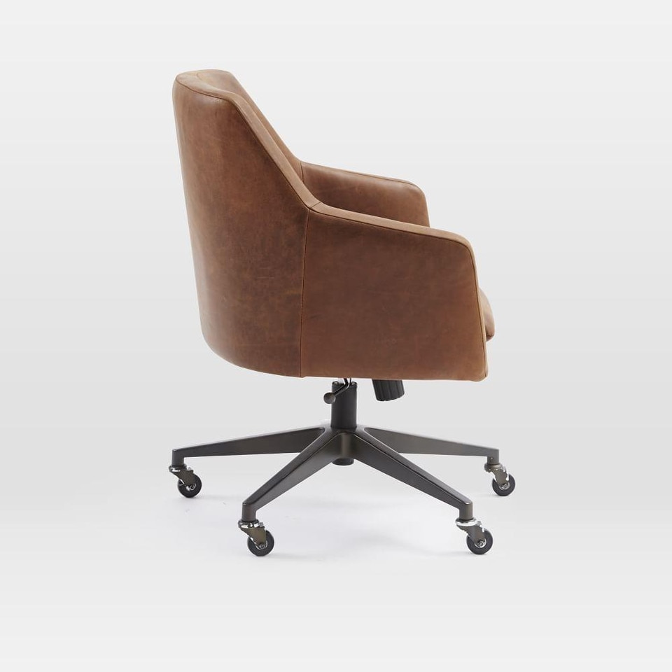 Helvetica Leather Swivel Office Chair