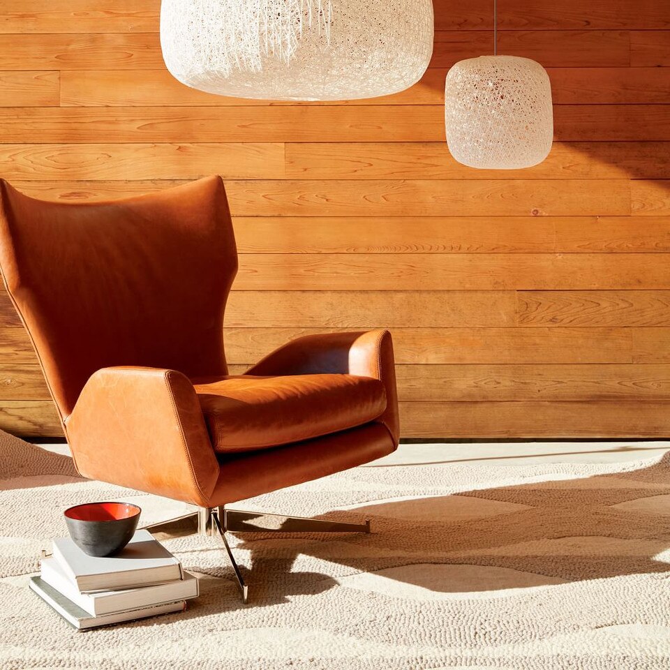 Hemming Leather Swivel Armchair