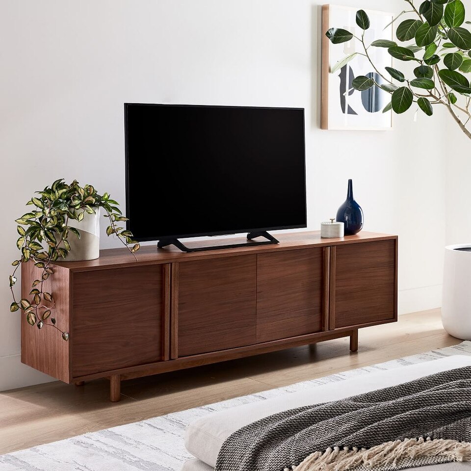 Hollis Media Console (198 cm) - Cool Walnut
