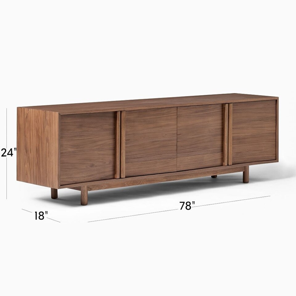 Hollis Media Console (198 cm) - Cool Walnut