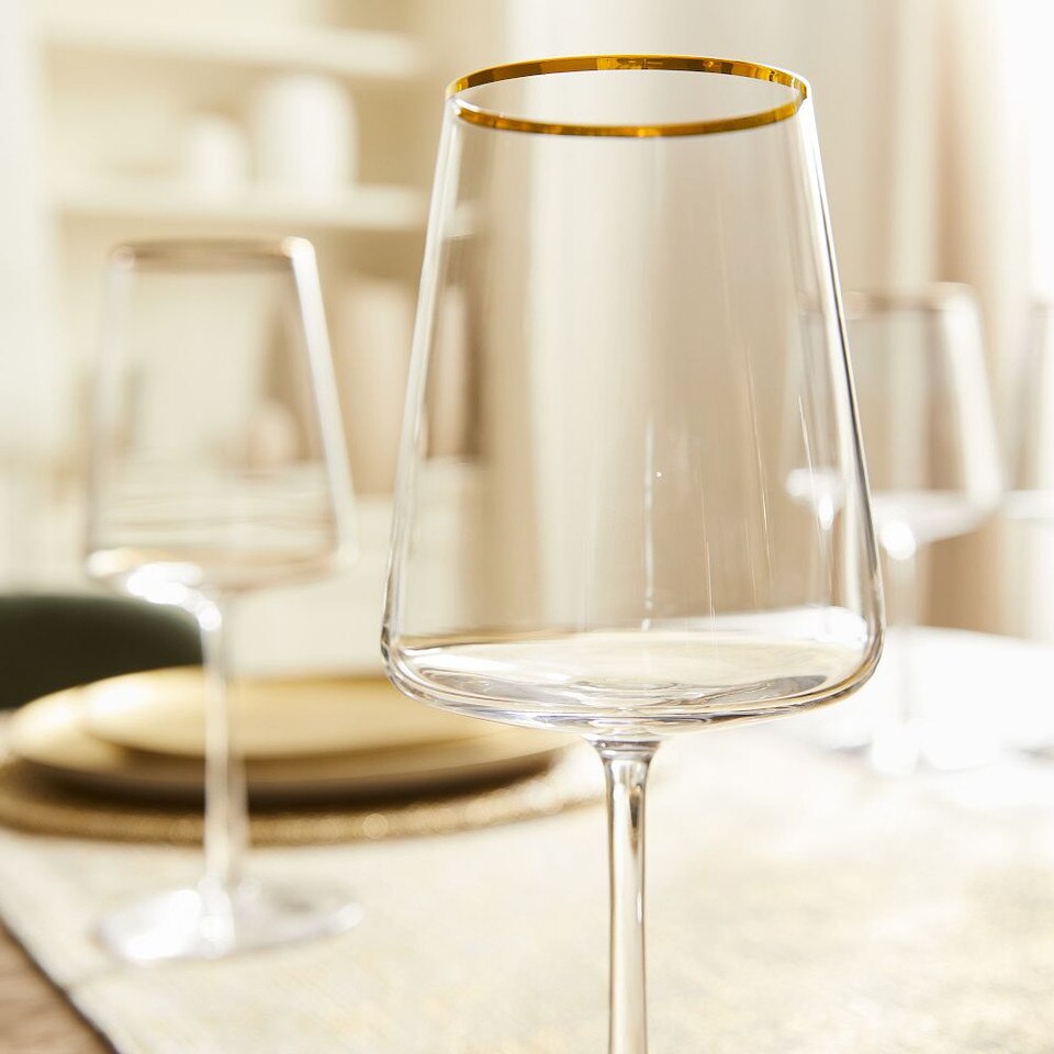 Horizon Lead-Free Crystal Gold-Rimmed Glassware