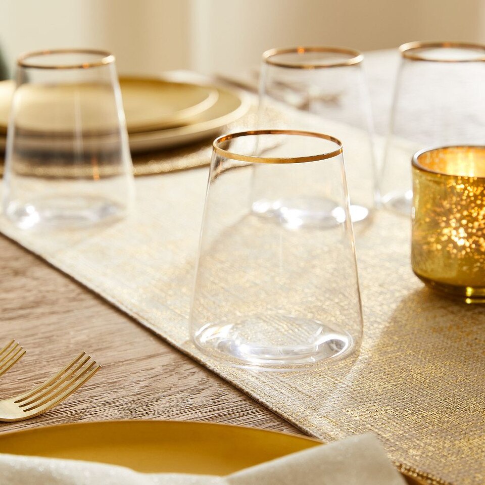 Horizon Lead-Free Crystal Gold-Rimmed Glassware