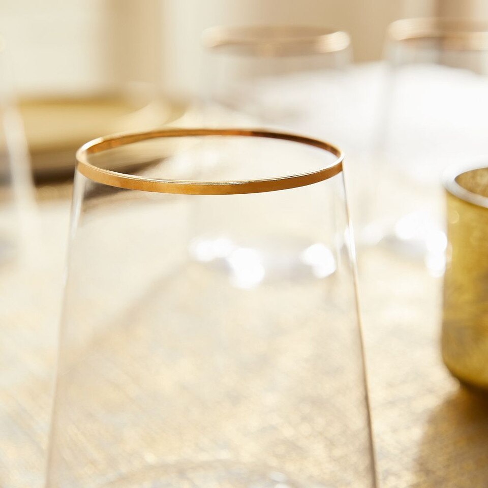 Horizon Lead-Free Crystal Gold-Rimmed Glassware