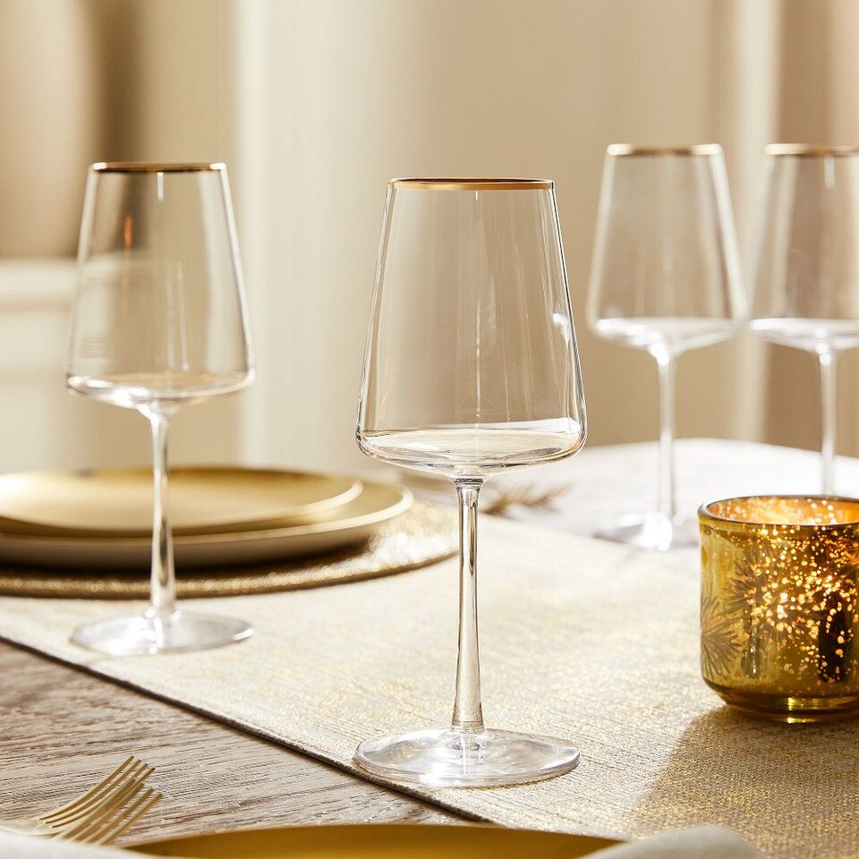 Horizon Lead-Free Crystal Gold-Rimmed Glassware