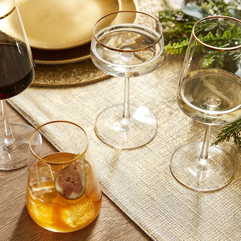 Horizon Lead-Free Crystal Gold-Rimmed Glassware