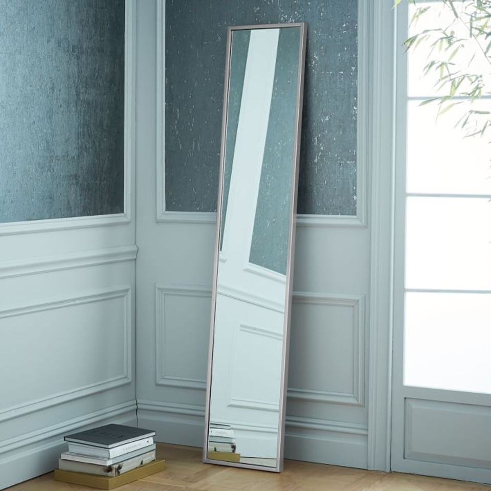 Metal Framed Narrow Floor Mirror