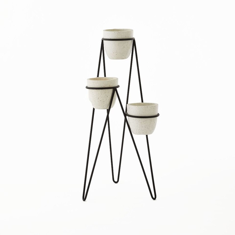 Iris Planter & Chevron Stand - Triple