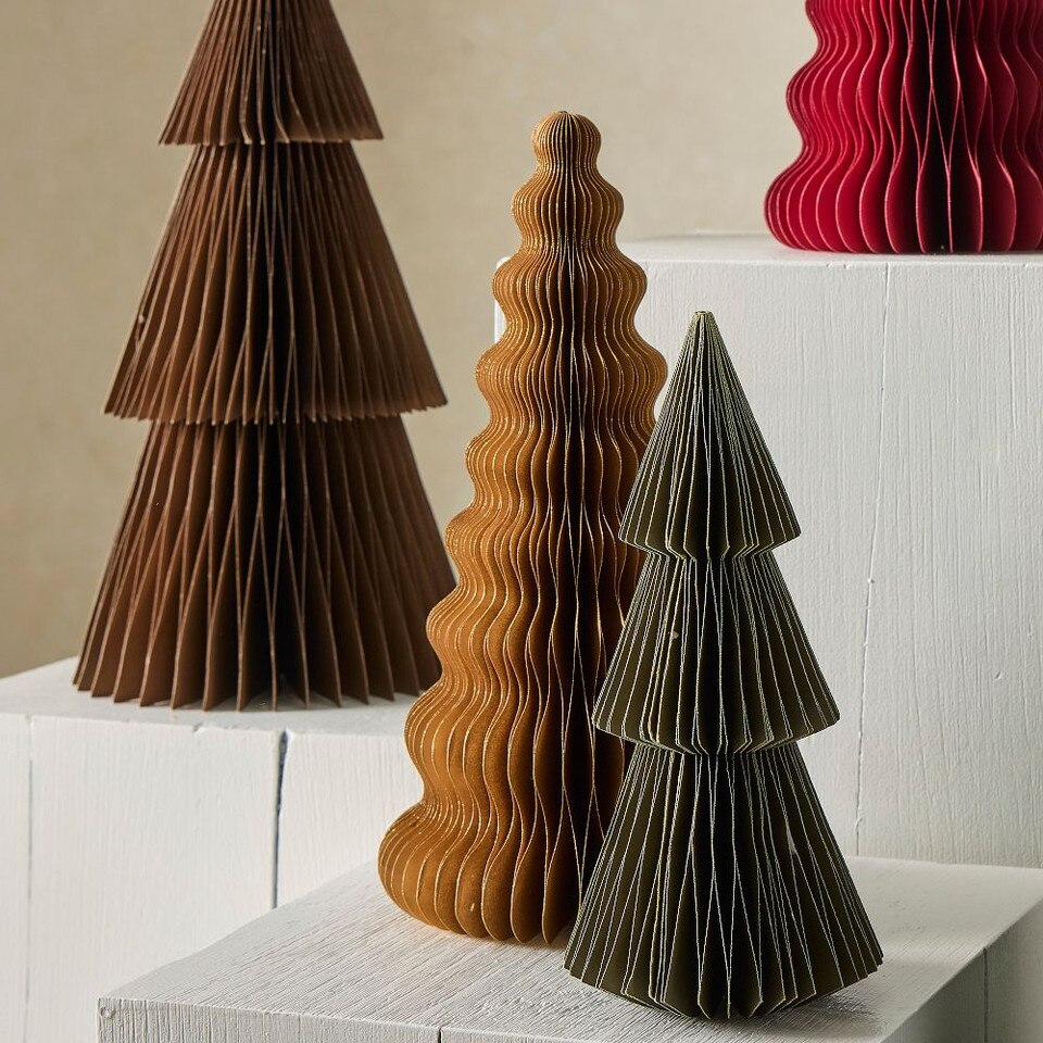 Jewel Tone Decorative Paper Tabletop Trees
