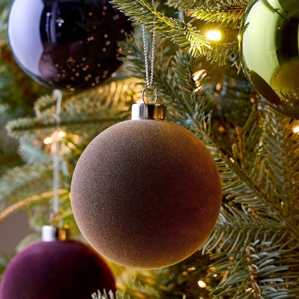 Jewel-Toned Glass Ball Baubles (Set of 9)