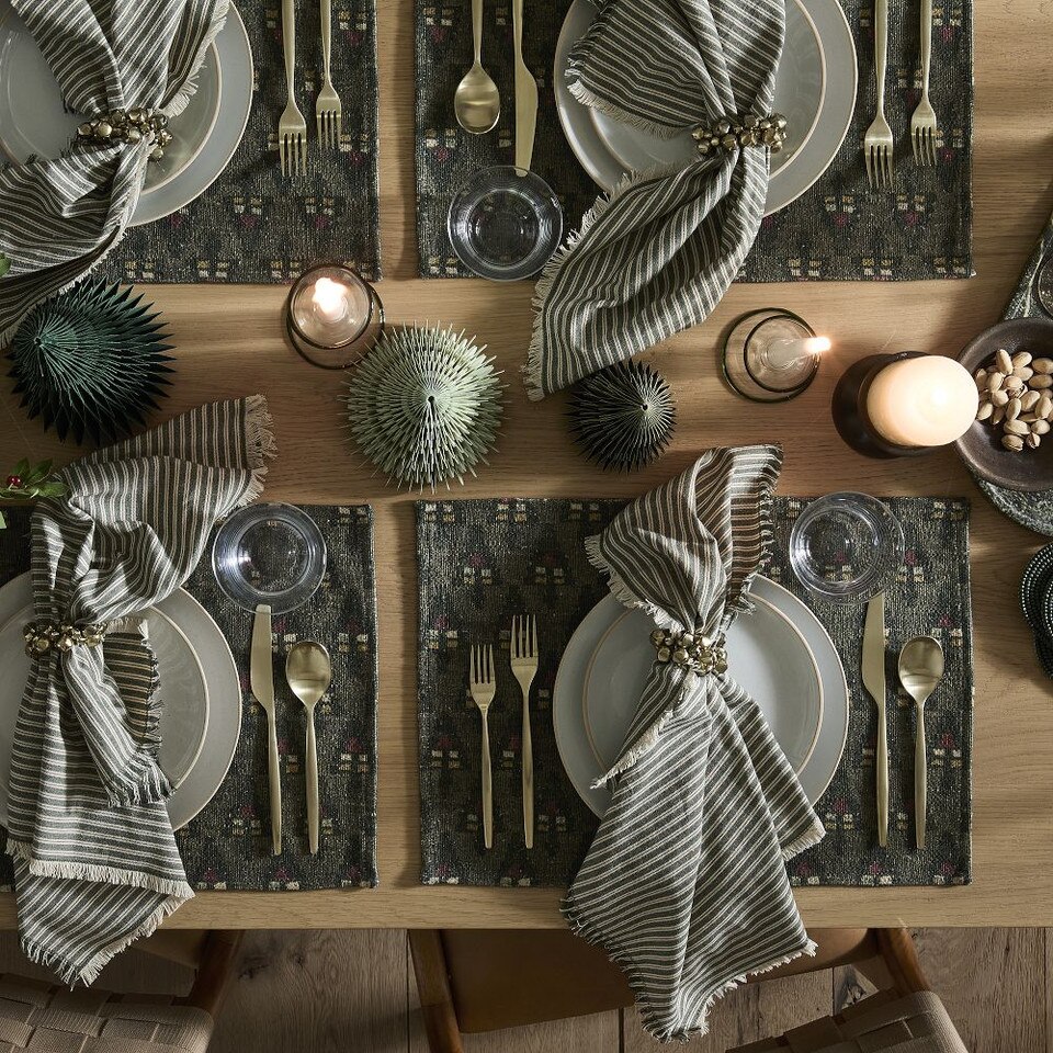 Jingle Bell Metal Napkin Ring Sets