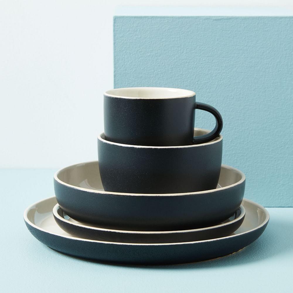 black stoneware dinner set