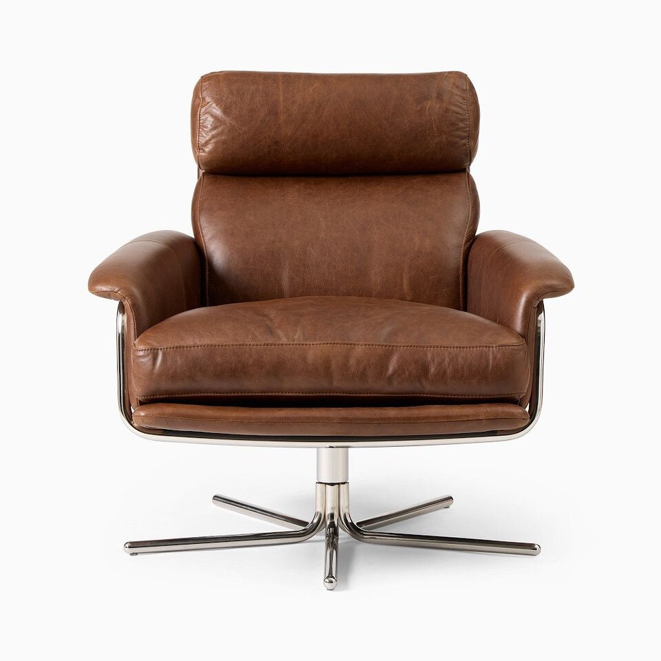 Kristoff Leather Swivel Armchair