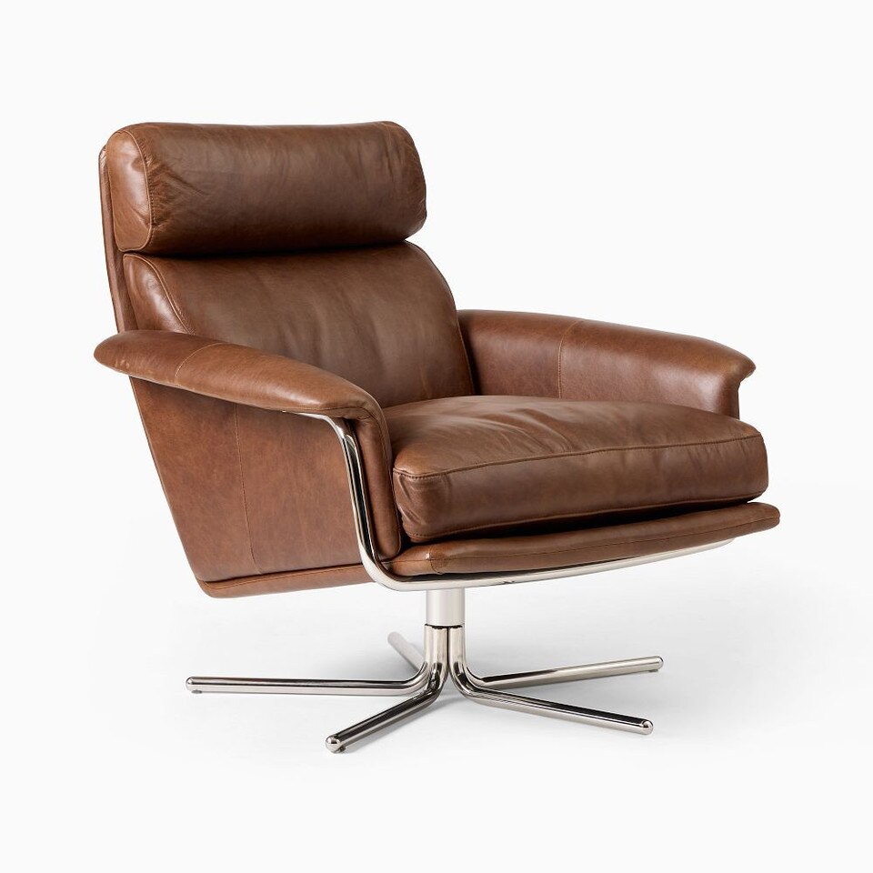 Kristoff Leather Swivel Armchair