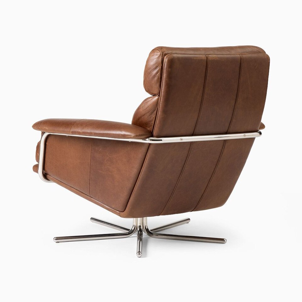 Kristoff Leather Swivel Armchair