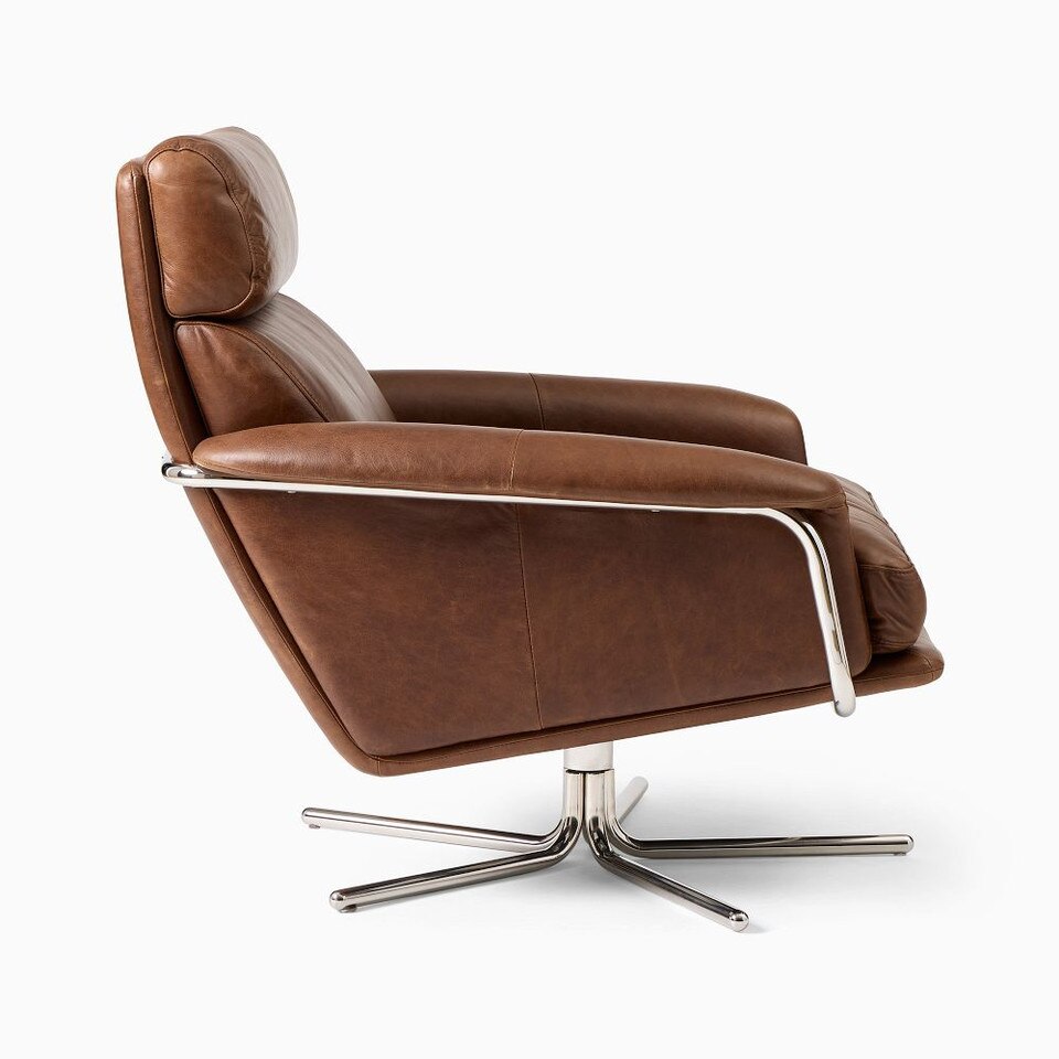 Kristoff Leather Swivel Armchair