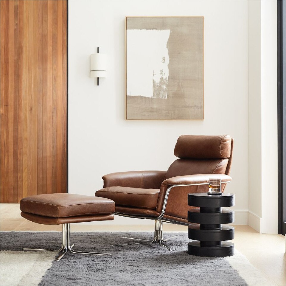 Kristoff Leather Swivel Armchair