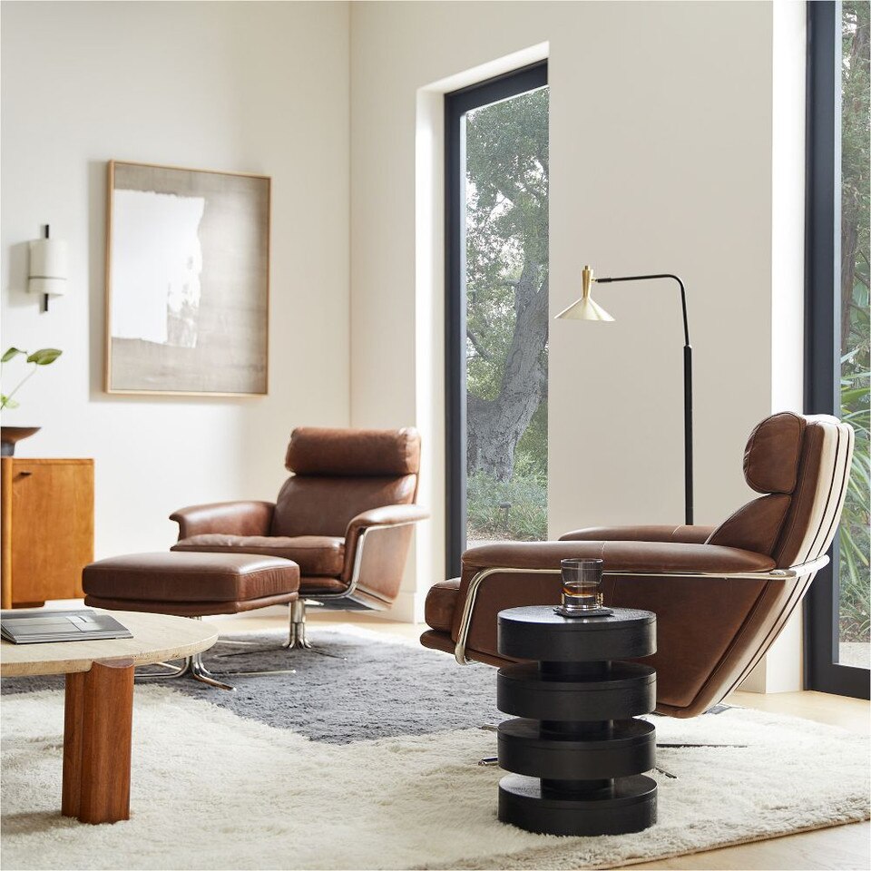 Kristoff Leather Swivel Armchair