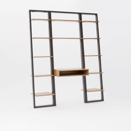 Ladder Shelf Desk Narrow Bookshelf Set West Elm United Kingdom Ladder Shelf Desk Narrow Bookshelf, Desktop Bookshelf Uk
