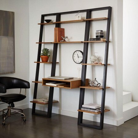 Ladder Shelf Desk Narrow Bookshelf Set West Elm United Kingdom