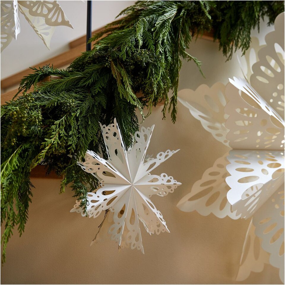 Large Paper Snowflake Baubles (Set of 3)