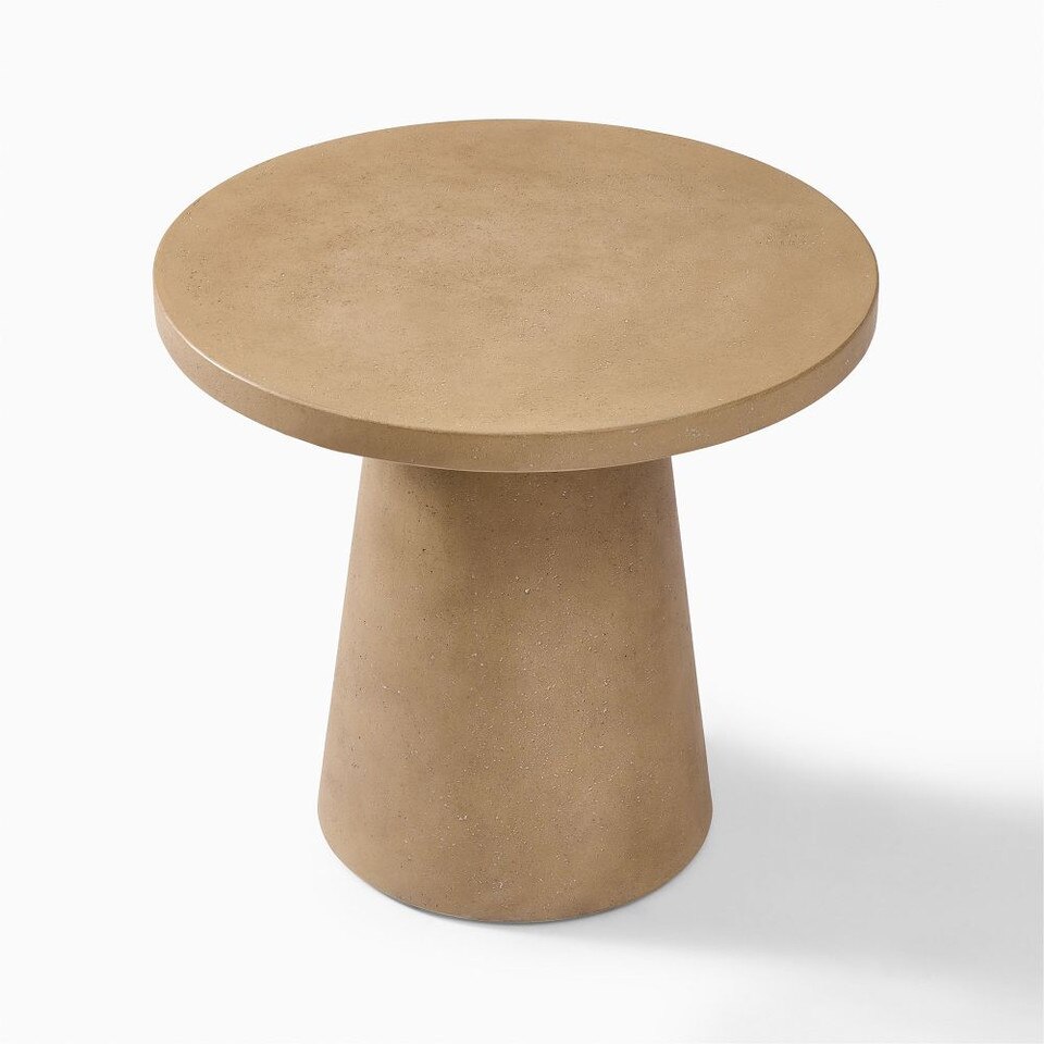 Textured Concrete Outdoor Pedestal Bistro Table (81 cm)