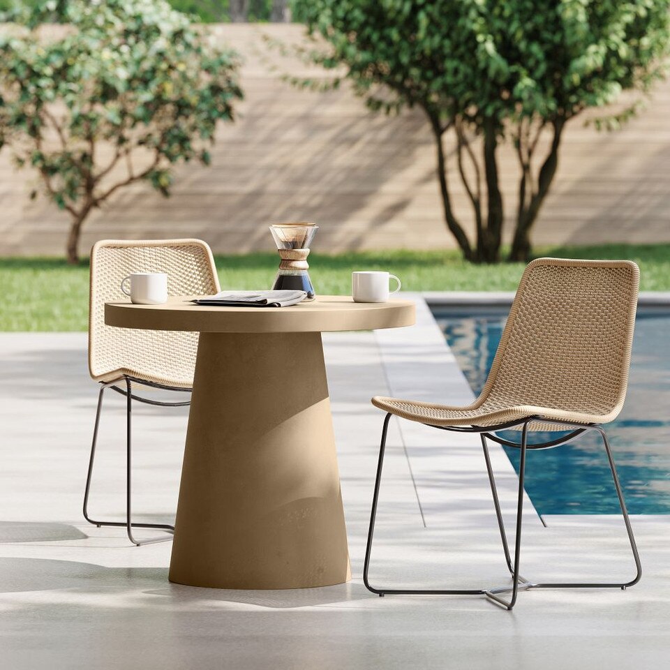 Textured Concrete Outdoor Pedestal Bistro Table (81 cm)