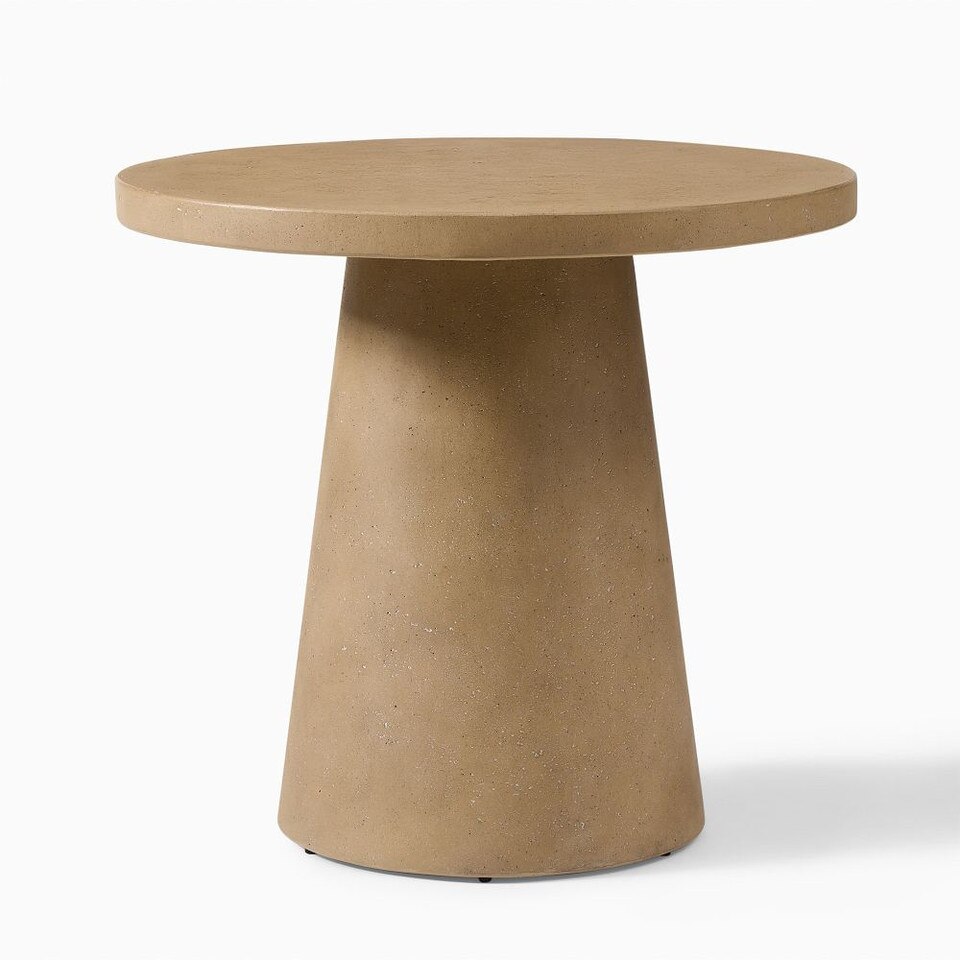 Textured Concrete Outdoor Pedestal Bistro Table (81 cm)