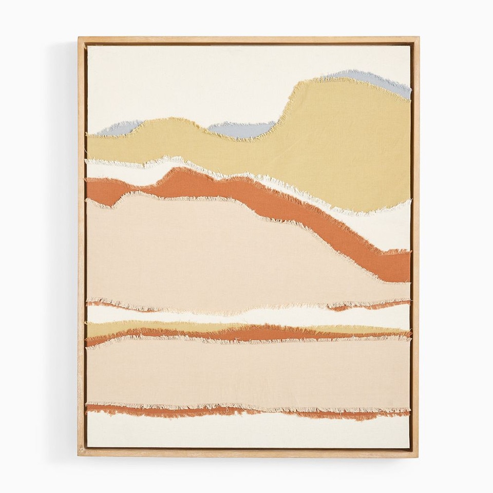 Layered Fabric Framed Wall Art