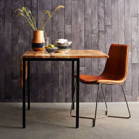 Leather Slope Dining Chair West Elm, Orange Leather Dining Chairs Uk