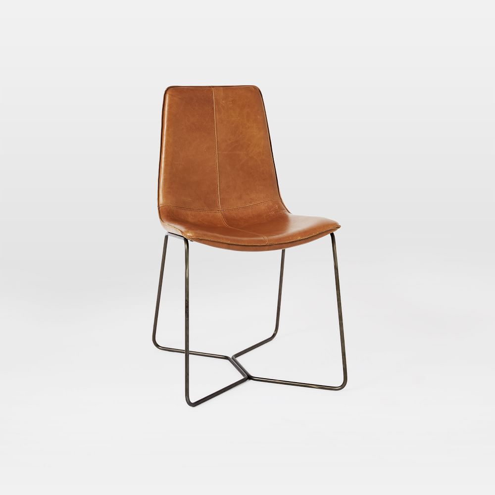 leather slope dining chair