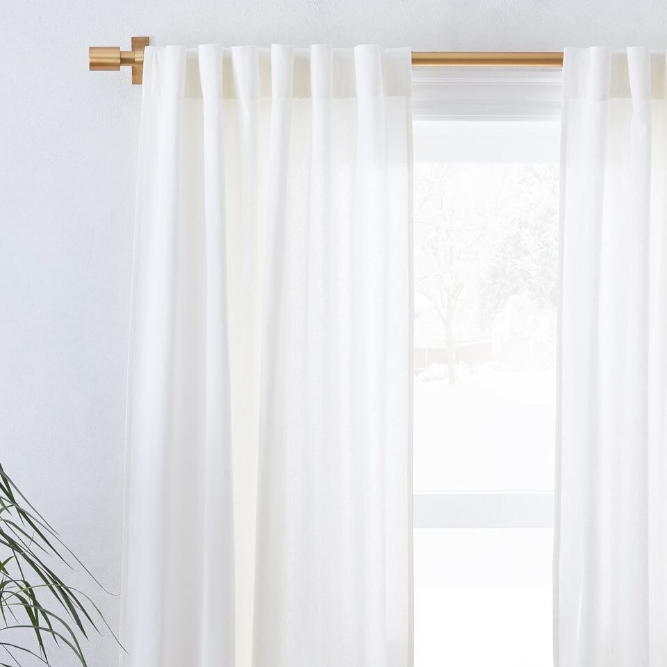 Linen Cotton Blackout Curtain - Stone White