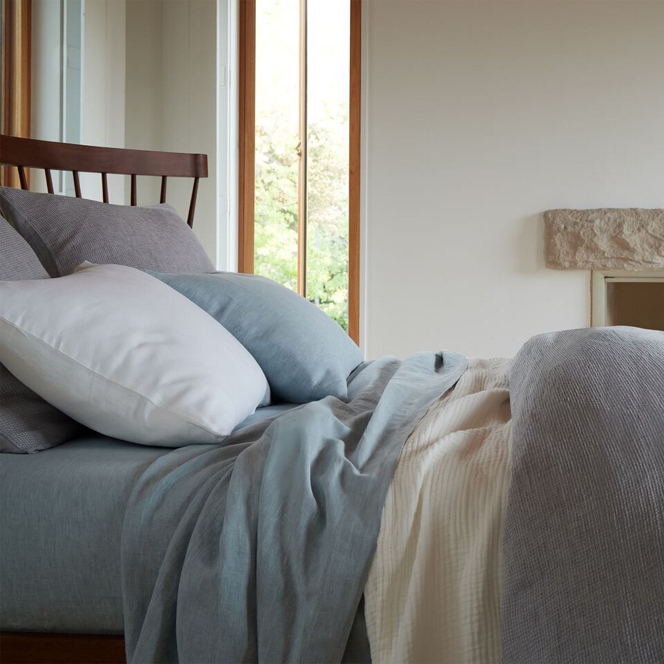 European Flax Linen Mini Waffle Quilt Cover & Pillowcases