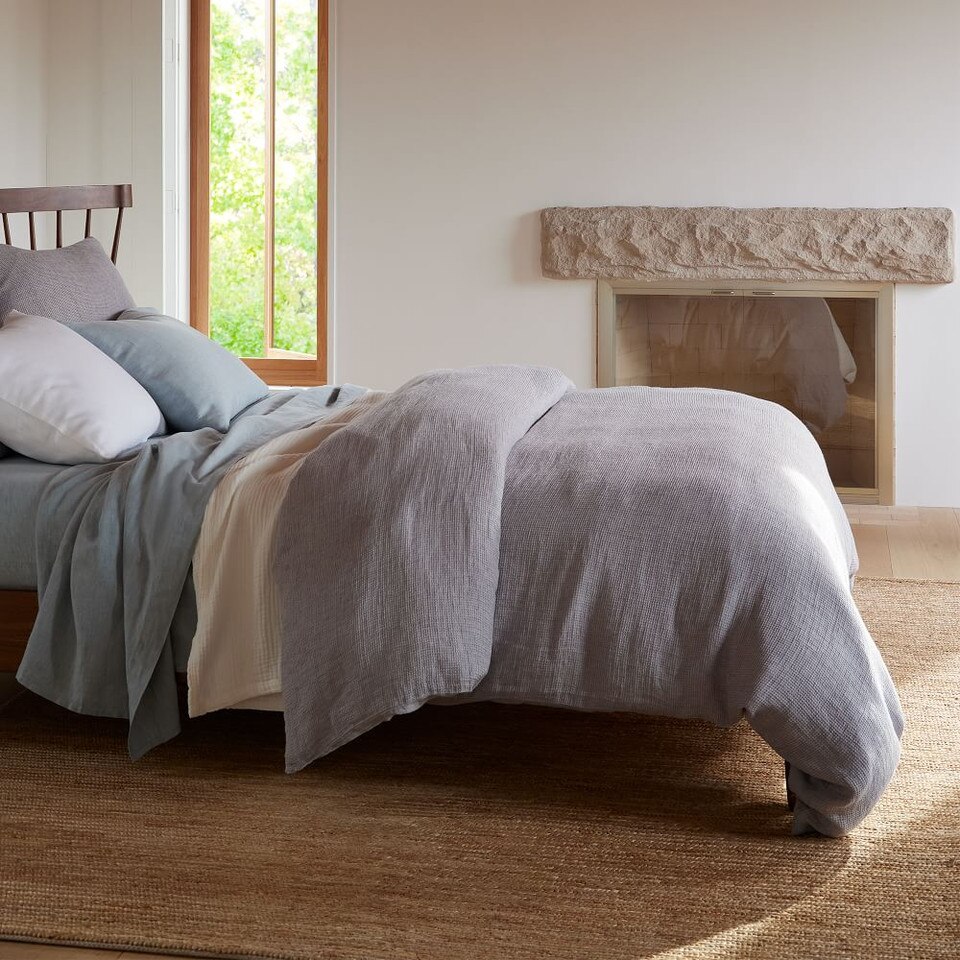 European Flax Linen Mini Waffle Quilt Cover & Pillowcases