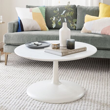 Liv Coffee Table White Marble West Elm United Kingdom Liv Coffee Table White Marble West, West Elm Round Marble Side Table