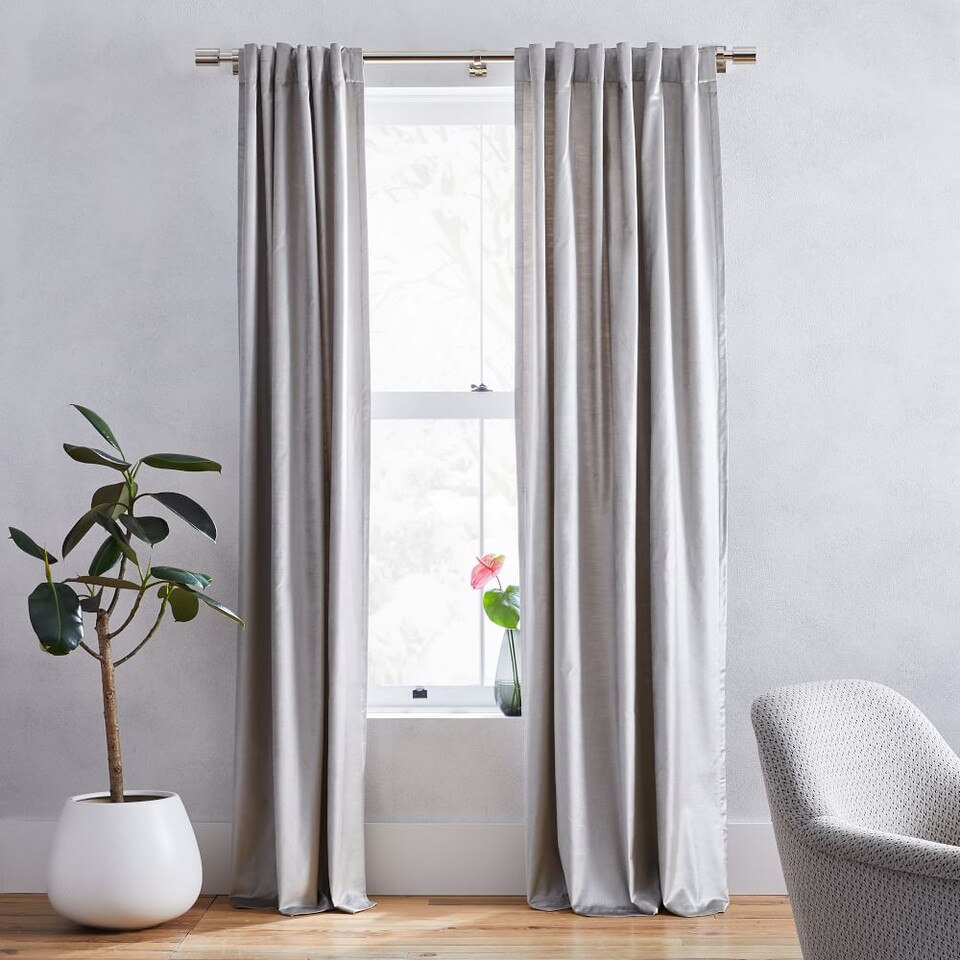 Lustre Velvet Blackout Curtain - Platinum