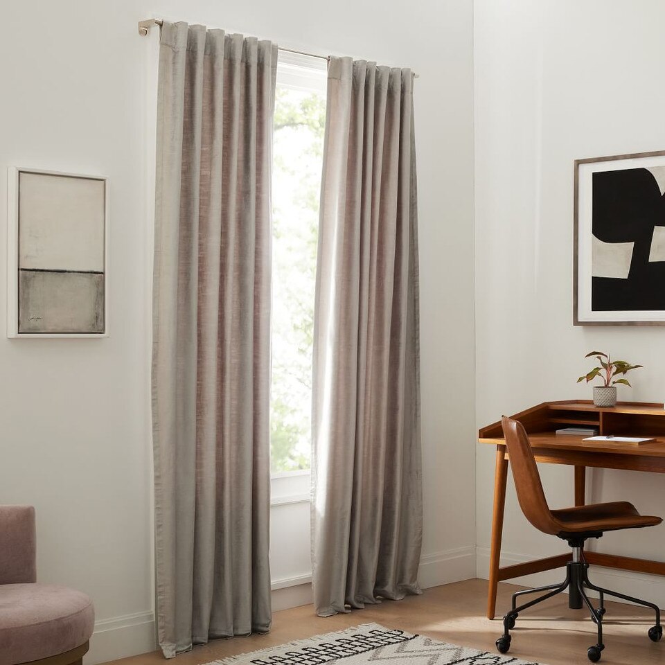 Lustre Velvet Blackout Curtain - Platinum