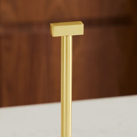 LUTAVOY Marble Paper Towel Holder With Brushed Gold Stand - Freestanding For Kitchen & Bathroom Countertops