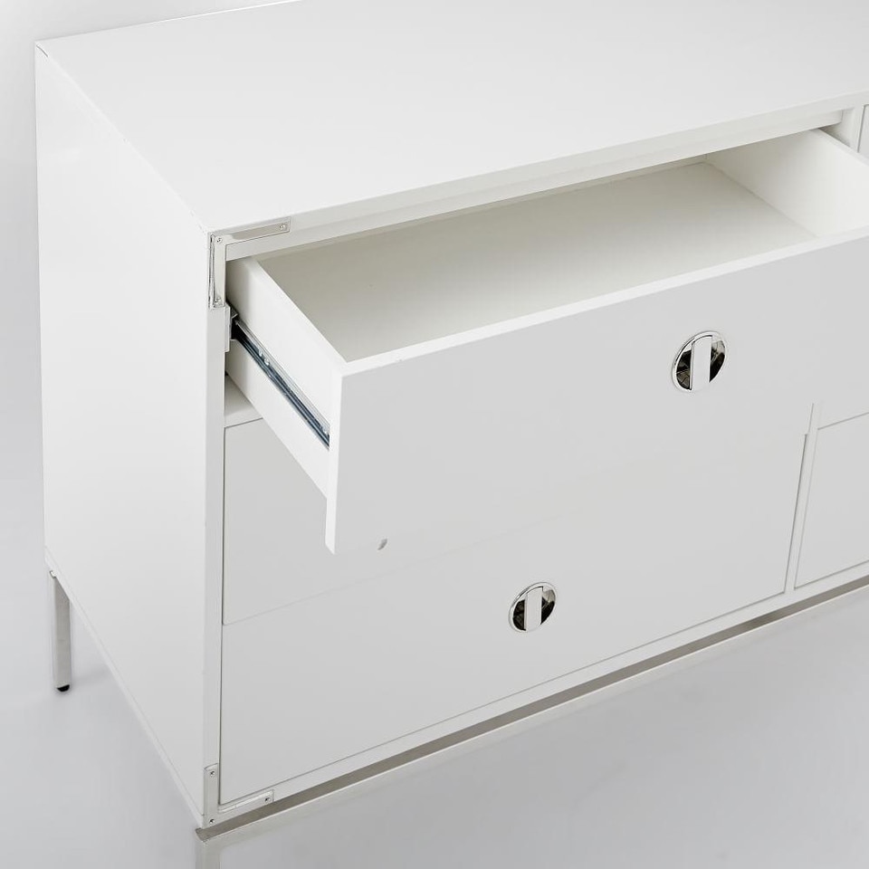 Malone Campaign 6-Drawer Chest - White Lacquer
