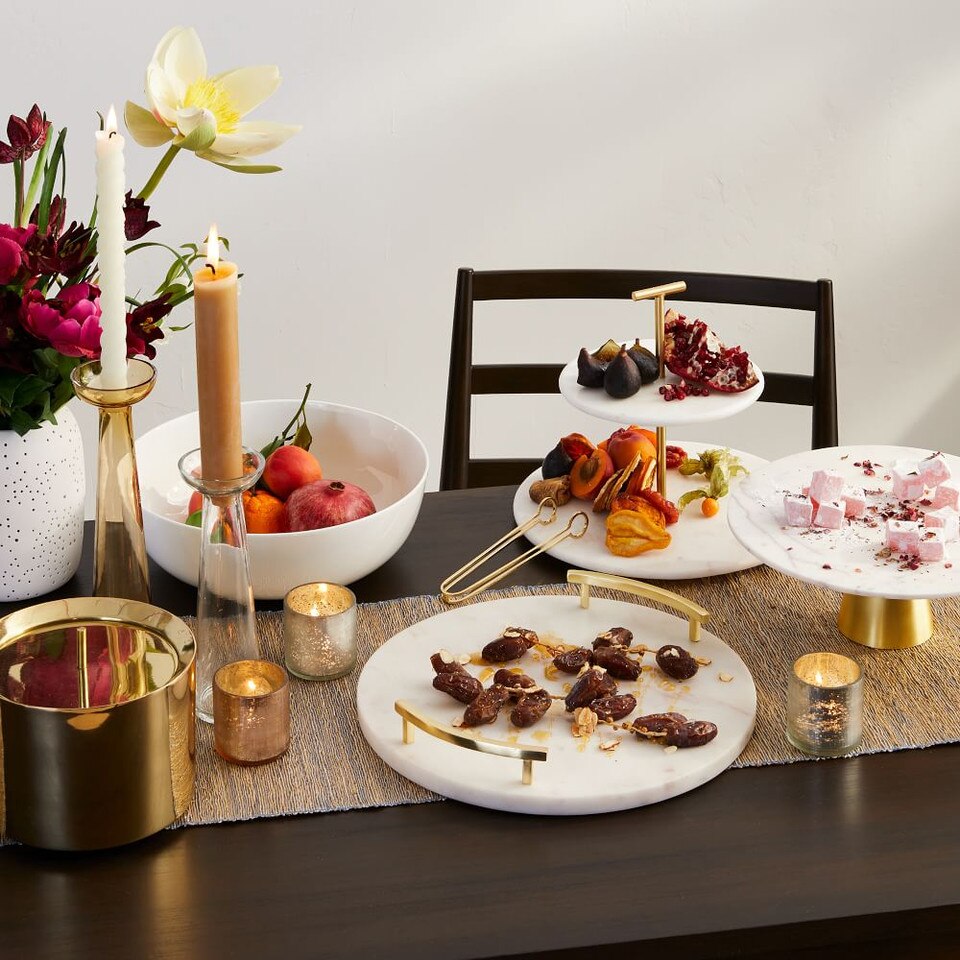 Marble & Brass 2-Tier Cake Stand