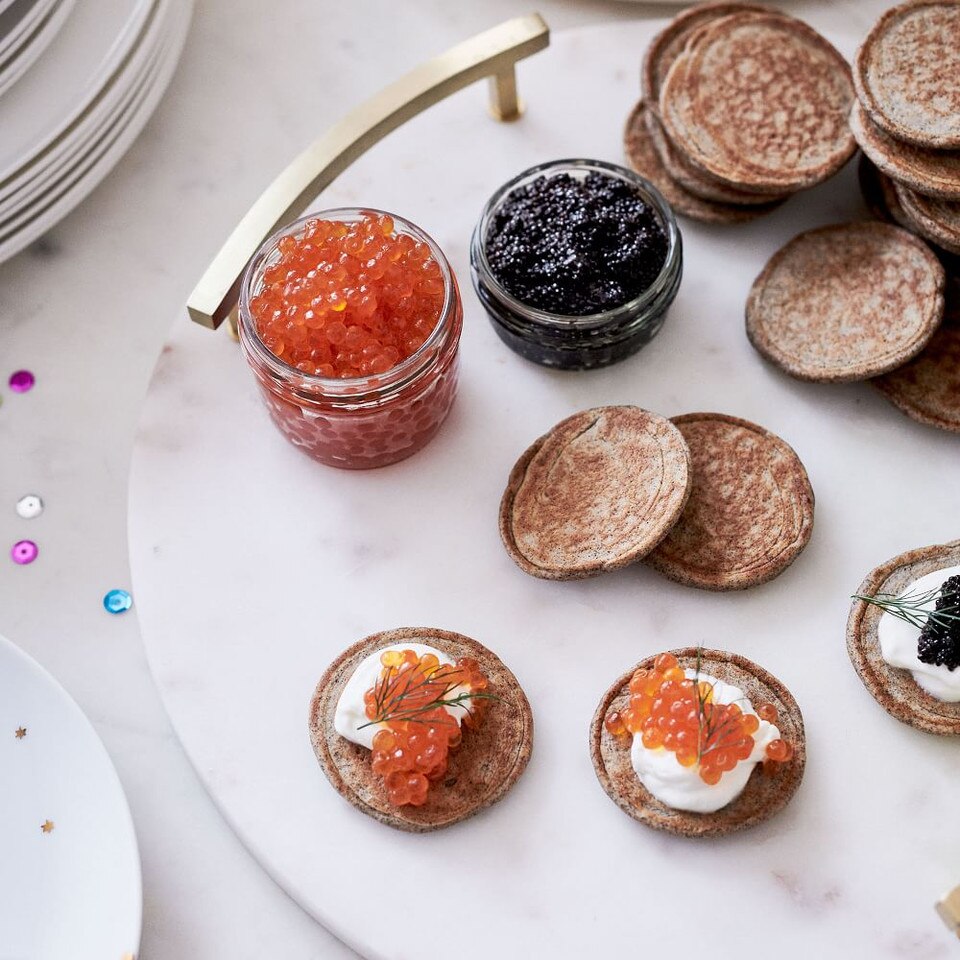 Marble & Brass Round Cheese Board